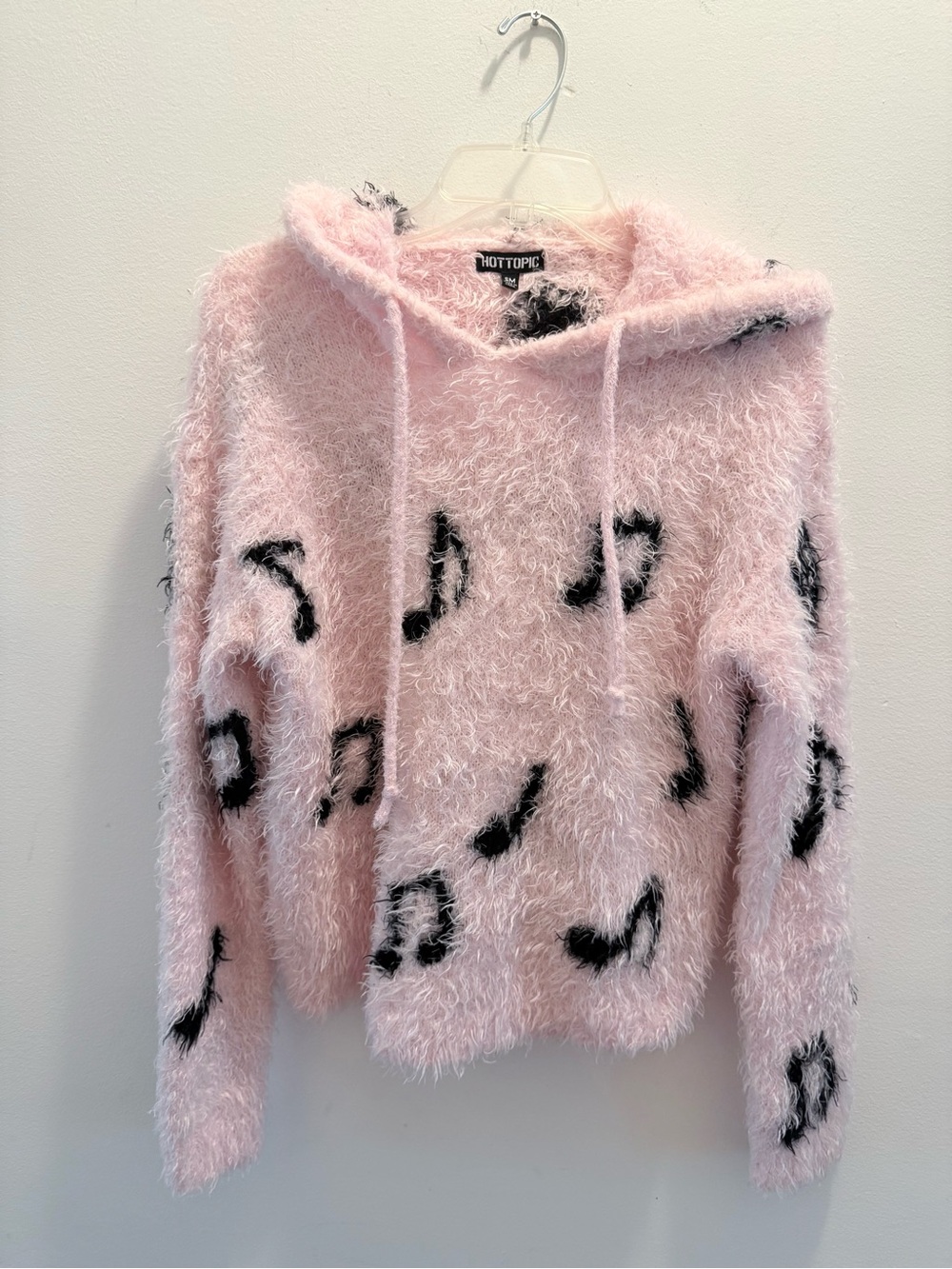 Hot Topic Fuzzy Music Note Hoodie Sweater